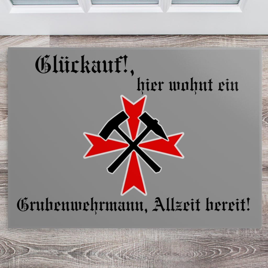 Grubenwehr Teppich grau 70 x 50 cm